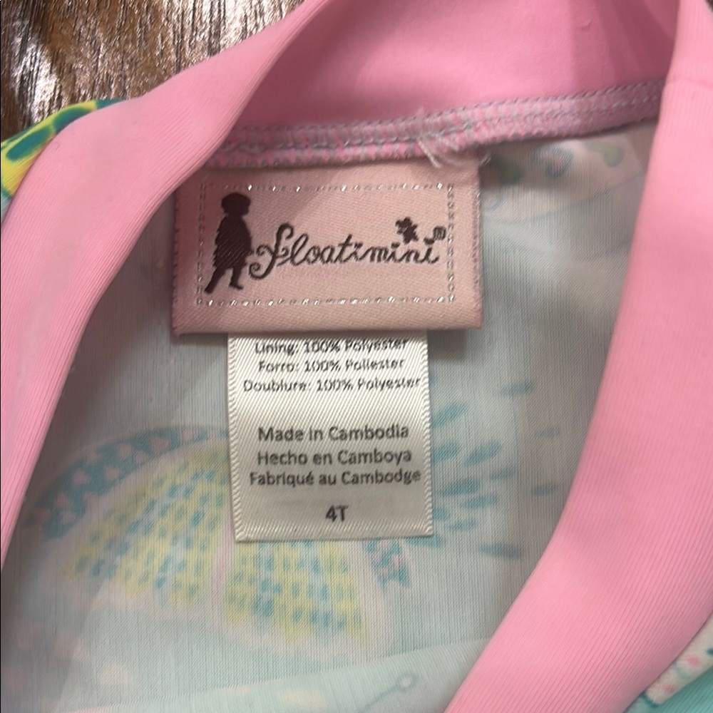 Floatimini Pink and Red Rashguard Swim Set - Picture 5 of 13